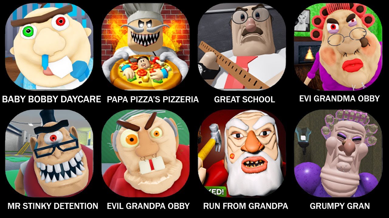 ROBLOX: ESCAPE BABY BOBBY DAYCARE, ESCAPE PAPA PIZZA'S PIZZERIA (SCARY OBBY), GREAT SCHOOL BREAKOUT