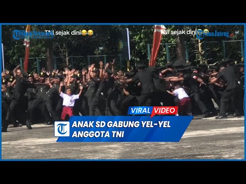 Viral Anak Kecil Berseragam SD Peragakan Yel-Yel Tentara Bareng TNI