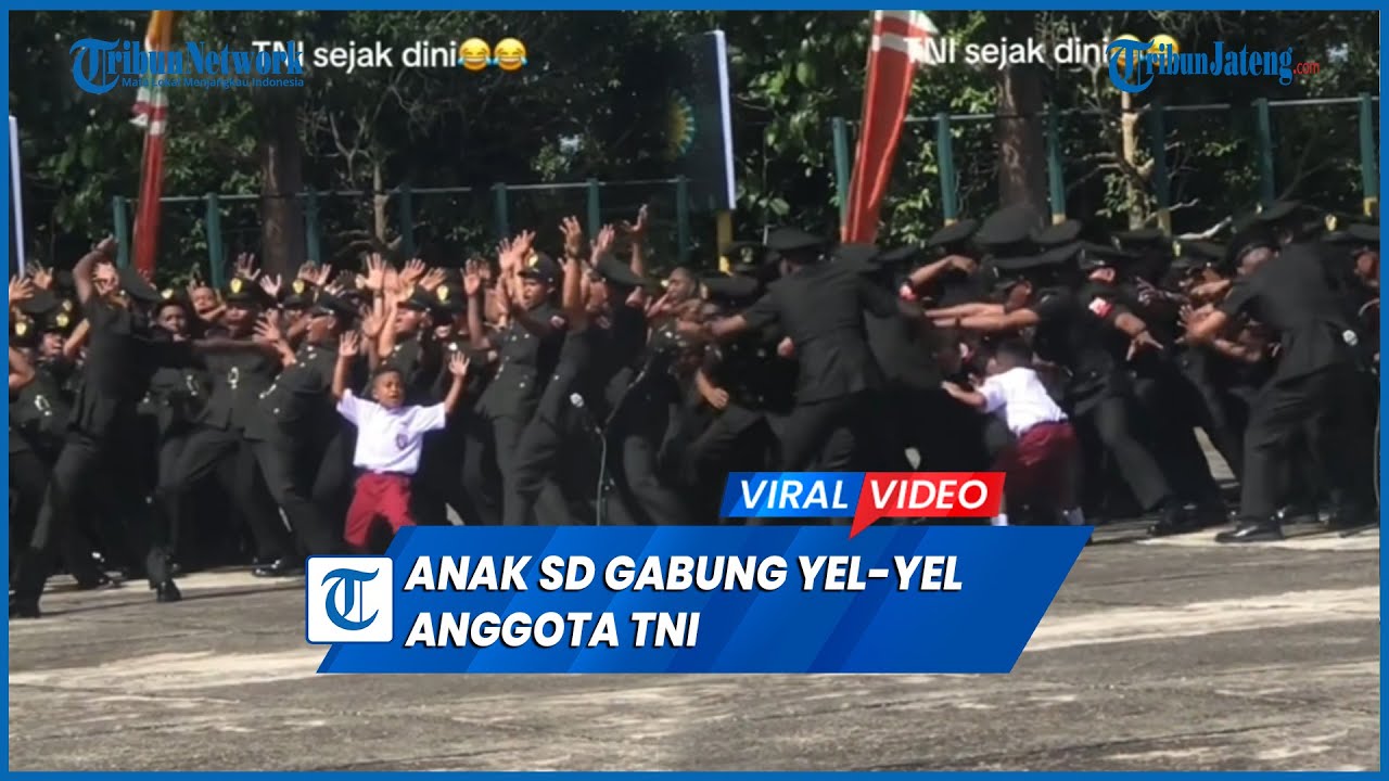 Viral Anak Kecil Berseragam SD Peragakan Yel-Yel Tentara Bareng TNI