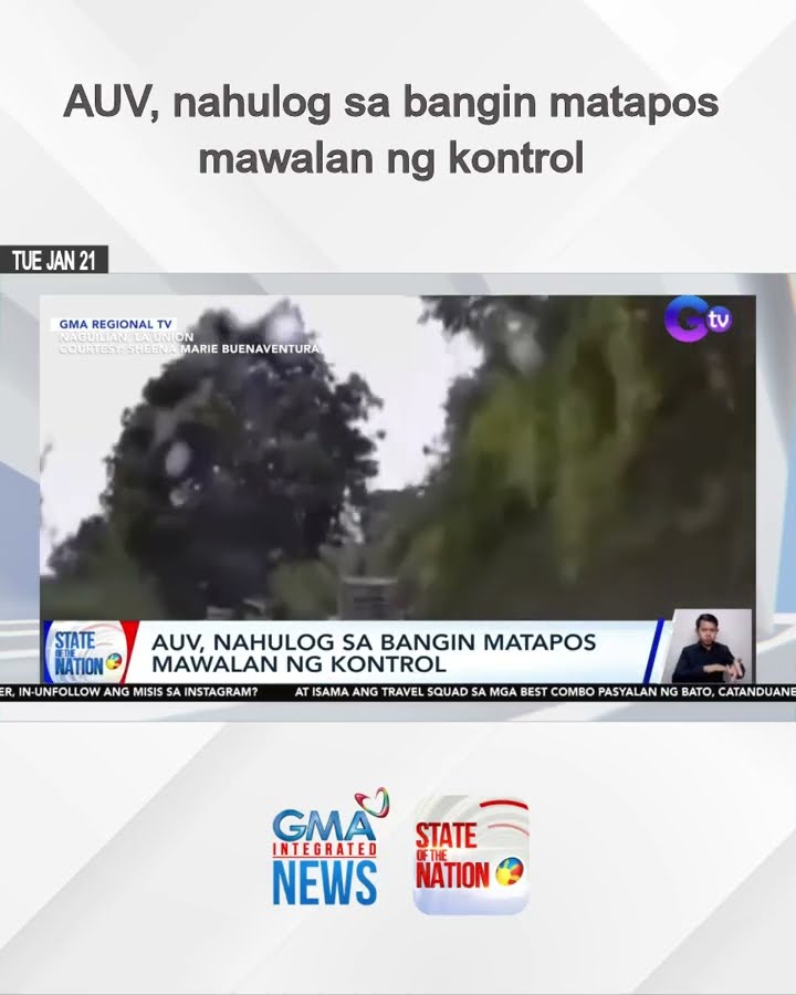 AUV, nahulog sa bangin matapos mawalan ng kontrol | SONA