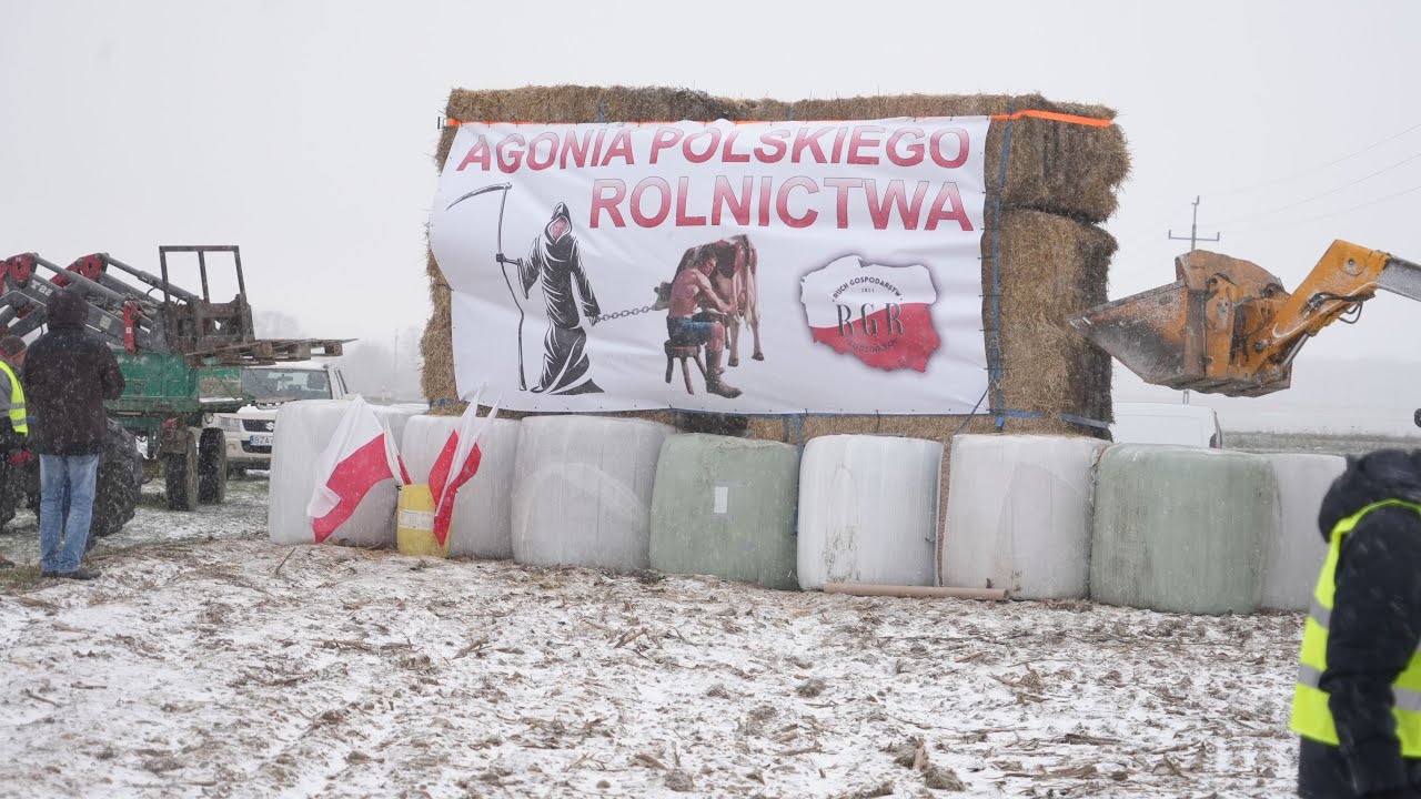 Protest rolników przy DK66 w gminie Zambrów - #zambrow