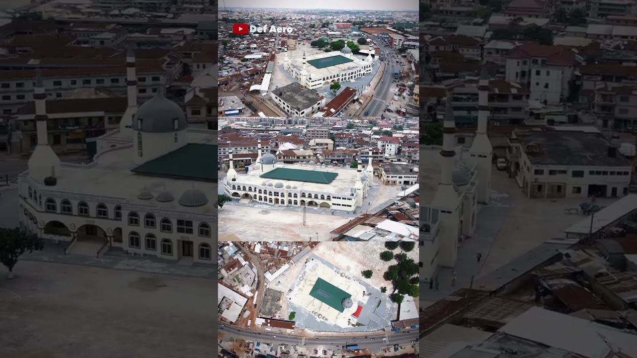 Aerial view of the Kumasi Central Mosque, Ghana 🇬🇭 
