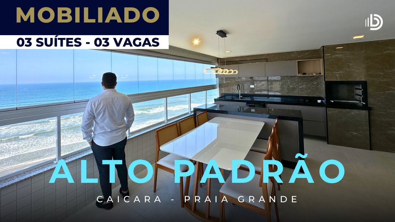 Apartamento Alto Padrão 3 Suítes e 3 Vagas FRENTE MAR - Porteira Fechada ! Praia Grande SP