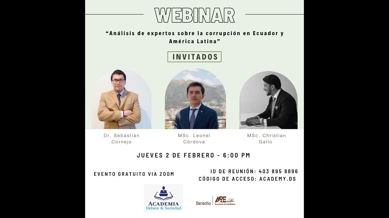 WEBINAR LA CORRUPCIÓN EN ECUADOR Y AMÉRICA LATINA - YouTube