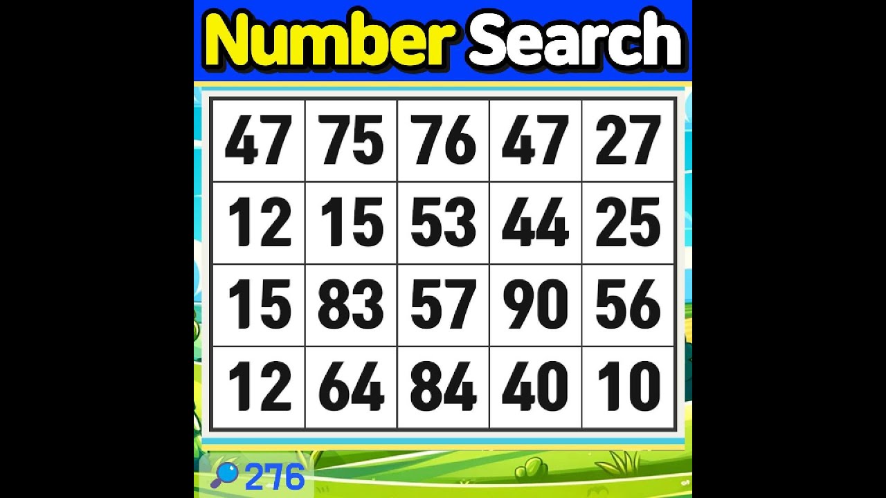 Number Search #276 If you get everything right, you're a focus genius ...