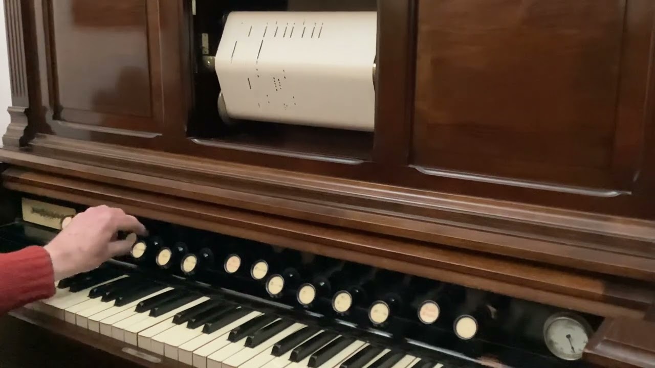 Phoneon 58 & 65 note player reed organ plays Universal 17859 The Grasshoppers Dance. Bucalossi