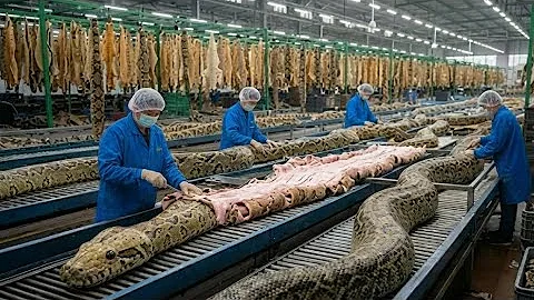 How It's Made: Inside the Snake-Leather Factory: From Raw Hide to Luxury Jacket #Industrial Insight