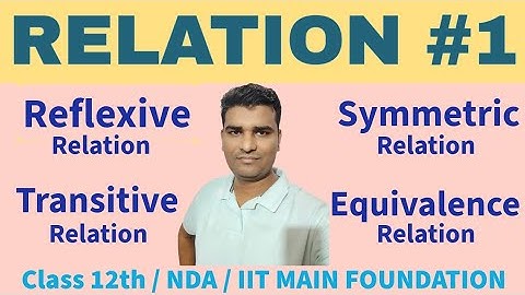 RELATION | REFLEXIVE SYMMETRIC & TRANSITIVE RELATION L1