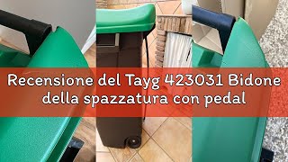 Recensione del Tayg 423031 Bidone della spazzatura con pedale Eco, 120 L, Coperchio Verde
