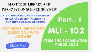 MLI 102 Top Most Important Questions For Term End Examination March 2022 | Important Lecture