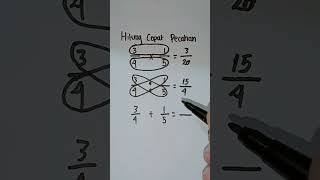 Cara cepat hitung pecahan #matematika #pecahan #pecahanbiasa #shorts