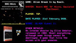 Alien Break-In - Romik - BBC Micro - Emulated (Pantheon) - Level 1 - 18,020 points.