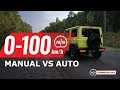 2019 Suzuki Jimny 0-100km/h & engine sound (manual vs auto)