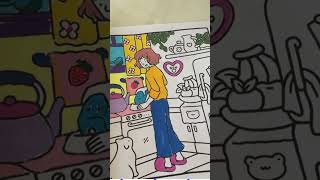 Cute Kitchen Coloring | Satisfying Marker Art #coloring #coloringbook
