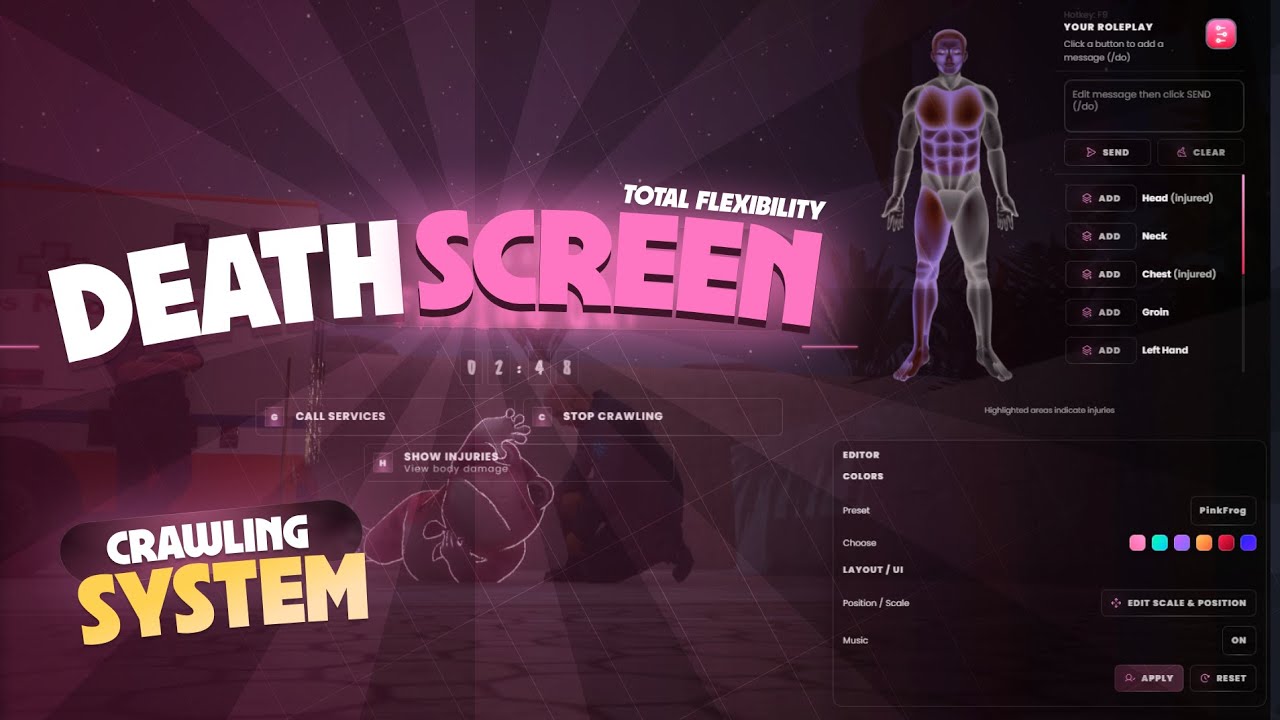 Fivem Death Screen - Crawling System | Damage indicator | Auto /do ...