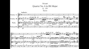 W. A. Mozart, String Quartet n°6 KV159 - Score