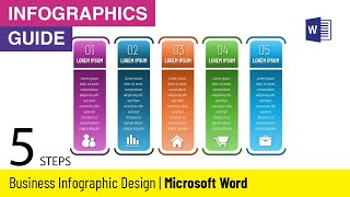 Microsoft Word Business Infographic Template with 5 Steps | MS Office Infographic Tutorial