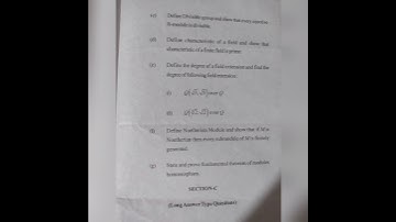 MSC maths third semester paper first algebra rajju bhaiyya University previous year ppr 2023