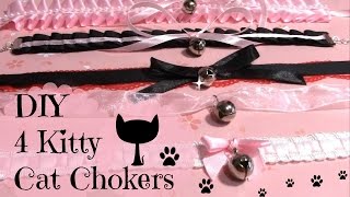 DIY Chokers | 4 Kitty Cat Chokers/Collar | Halloween DIY