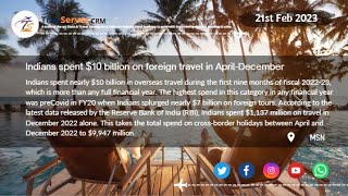 Indians Spent 10 Billion On Foreign Travel In April-December
