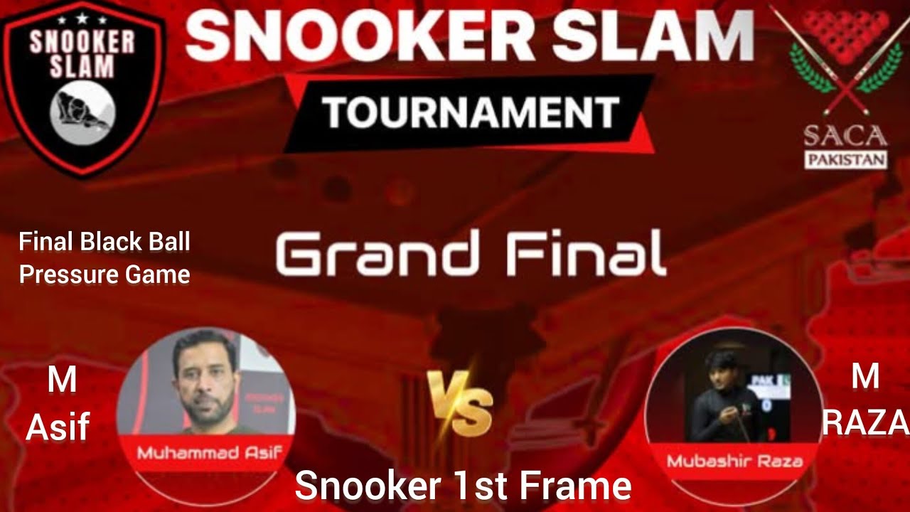 M Raza Snooker 1st Frame Black Ball Pressure Game | M.Asif Vs M.Raza | Snooker ...