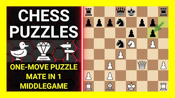Chess Puzzles to Practice. Themes: One-move puzzle, Mate in 1, Middlegame. Learn Chess