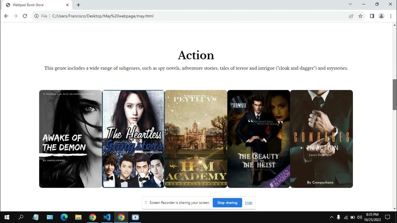 Creating Website using html and css. Wattpad Bookstore - YouTube