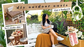 SMALL OUTDOOR PATIO GETS HUGE MAKEOVER (oasis of my dreams!) | *DIY outdoor decorating & furniture*