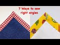Sewing technique for beginners: 7 Ways to sew right angle/ right angle sewing techniques