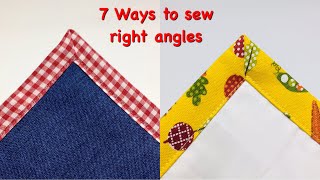 Sewing technique for beginners: 7 Ways to sew right angle/ right angle sewing techniques