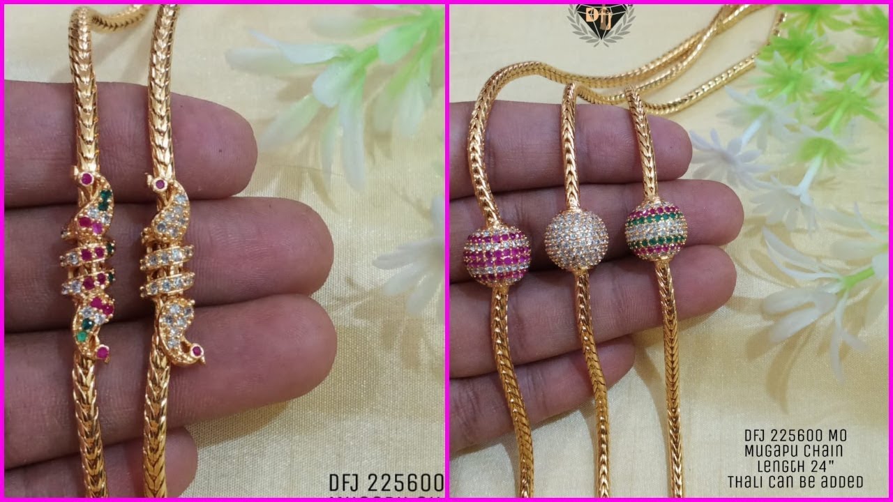 1 gram gold side pendant thali chains 
