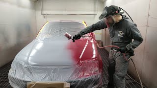 Painter Apprentice, Spray Painting Red CRV