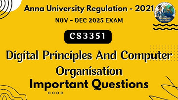 CS3351 Digital Principles and Computer Organization important questions in tamil||DPCO||AU reg-2021.
