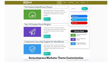 GeneratePress Marketer Theme Customization Step By Step Guide in Hindi