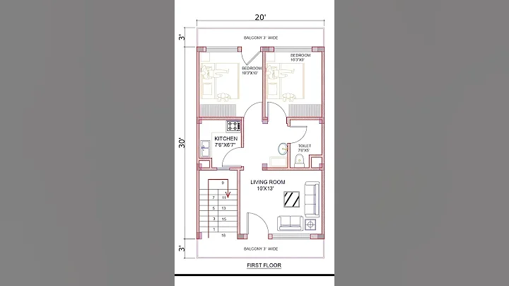 20x30 house plans | simple east face house design #housedesign #houseplans #homeplan #shorts #2bhk