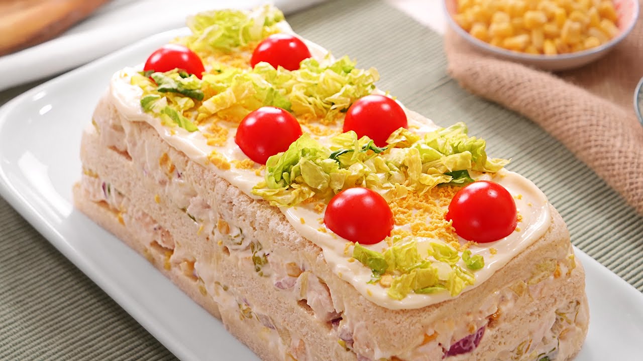 Pastel Frío de Pollo con Pan de Molde, ¡Rápido y Delicioso!
