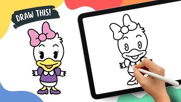 How to Draw Daisy Duck | Disney – Easy Cartoon Drawing Tutorial