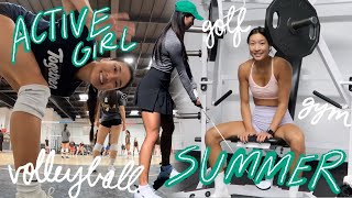 Active Girl Summer  Gym Yoga Volleyball U0026 Golf weekend Vlog