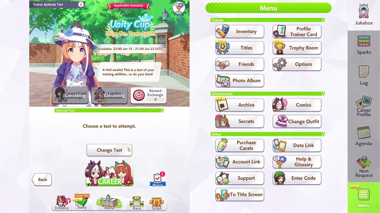 Intro to "Trainer Aptitude Test" event [Uma Musume]