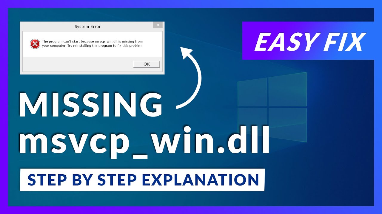 Update msvcp_win.dll Missing Error | How to Fix | 2 Fixes | 2021