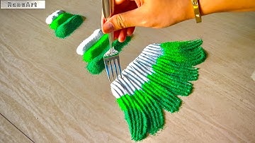 Christmas Tree Rangoli Design | Quick & Easy Festive Rangoli ✨Ranu Art