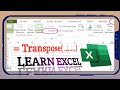 How to use transpose function in excel mobile phone excel aalumkclasses