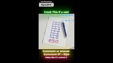 Can You Crack This Logic Puzzle? | 9+8 = ? | Math Riddle LIVE 🔴