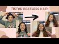 HEATLESS HAIR Curling Ribbon Tik Tok | TIKTOK Heatless Curls Tutorial | Hair Tutorial Natural Hair