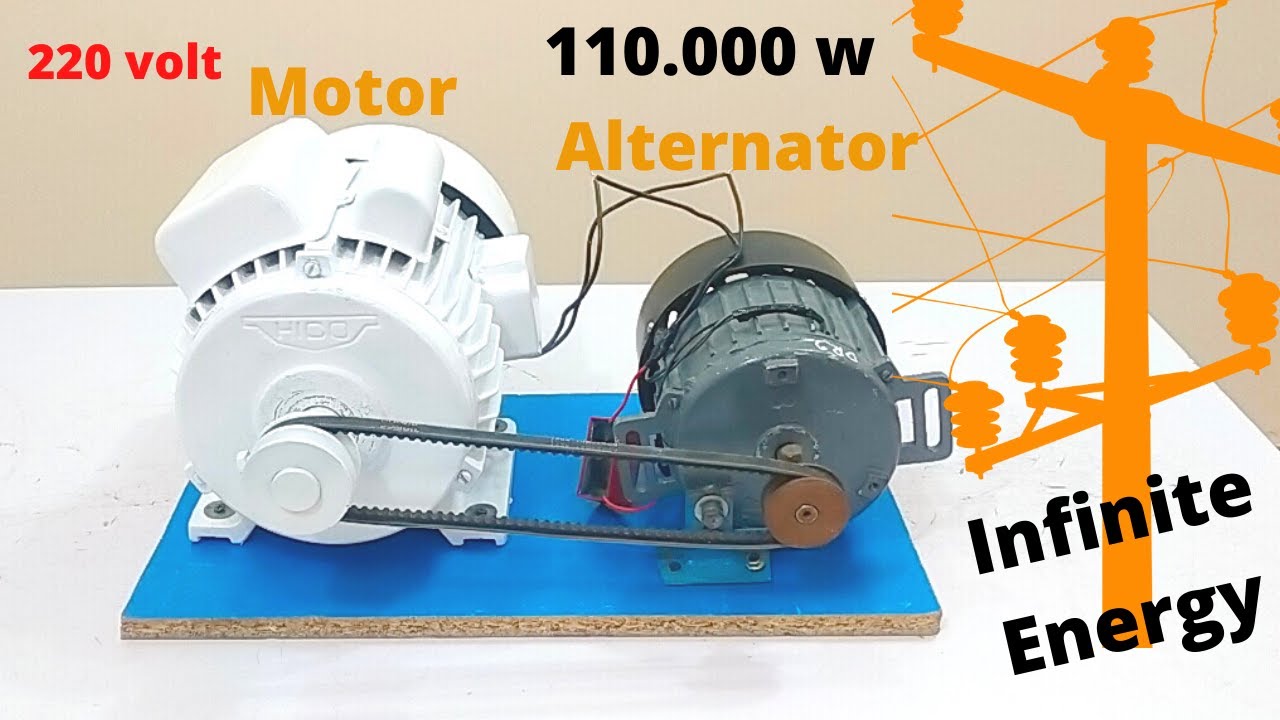 Get Free Energy With Washing Machine Alternator And Ac Motor At Home