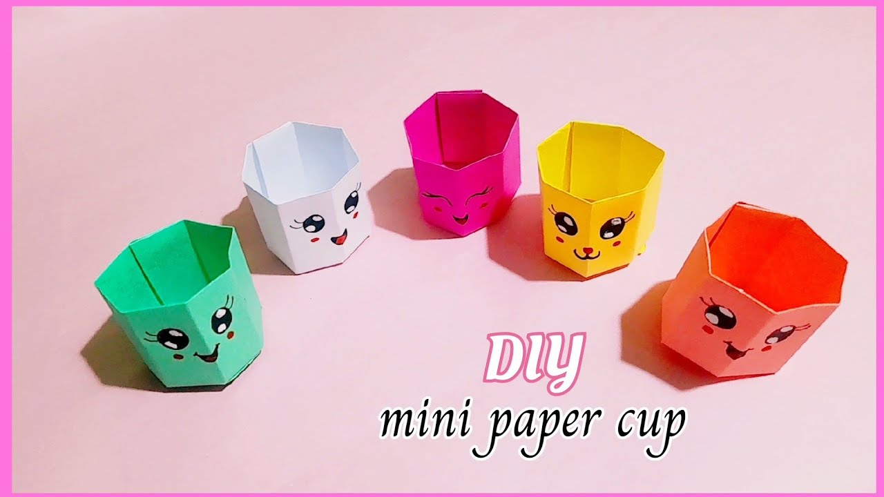 DIY Mini Paper Cup🍵🥰/Paper Craft for School/Paper Craft/Origami Cup ...