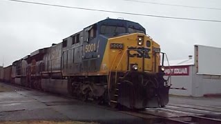 CSX #5001 U-306 COAL TRAIN IN EMPORIA VIRGINIA ON 8/7/15.....VIDEO #420