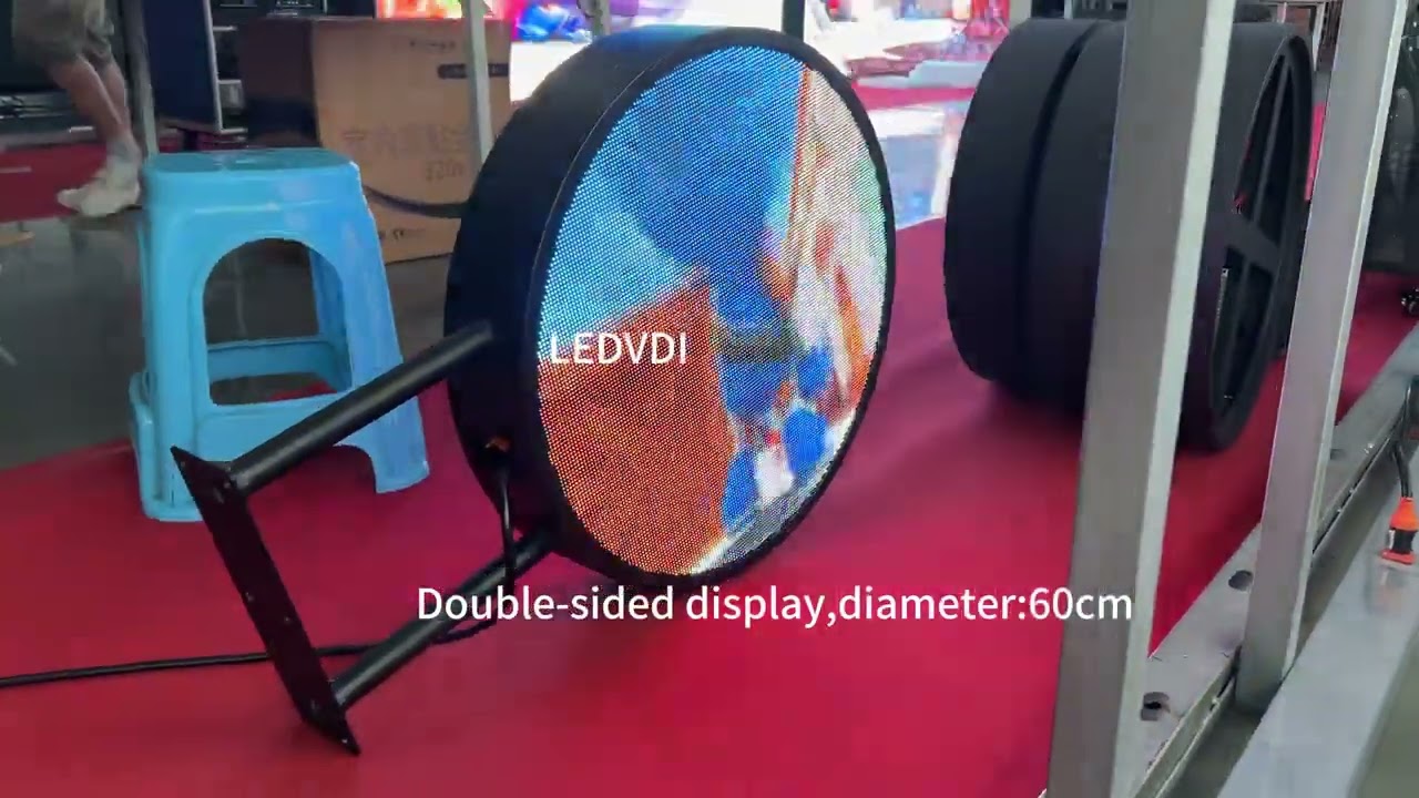 logo led display circular led screen double-sided 