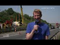 Betonmischer auf A14 bei Halle umgekippt | MDR AKTUELL live