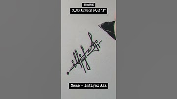 Signature for I | Imtiyaz Ali | SBtellME Calligraphy and Handwriting #shorts #signature #calligraphy